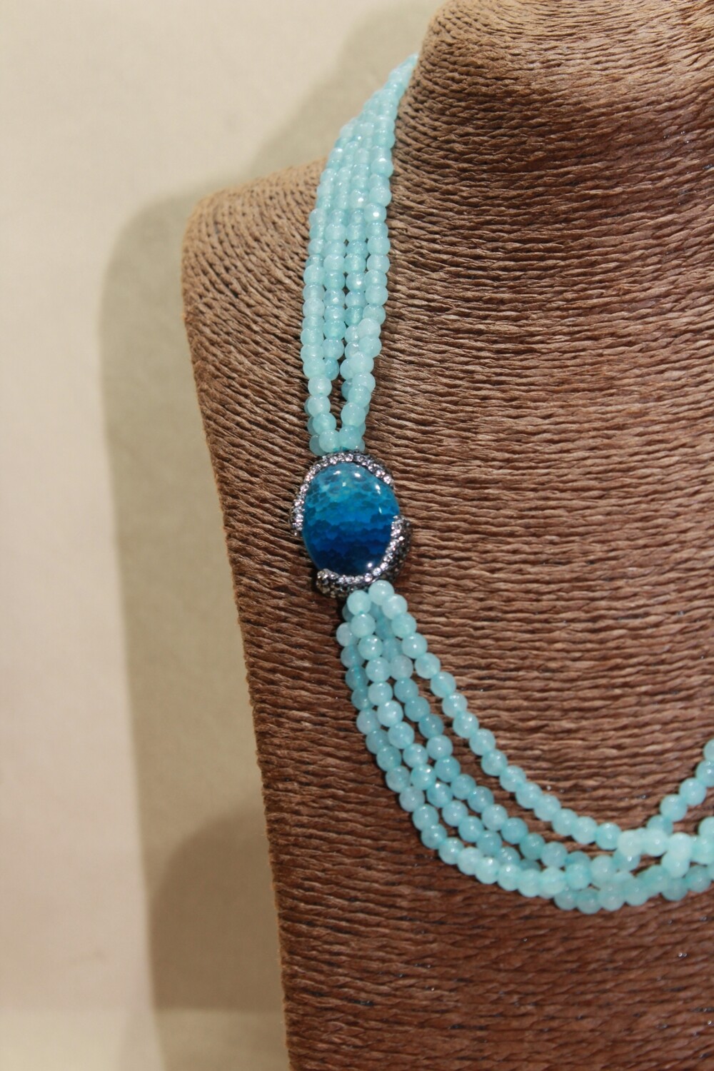 Sea Blue Aquamarine Necklace
