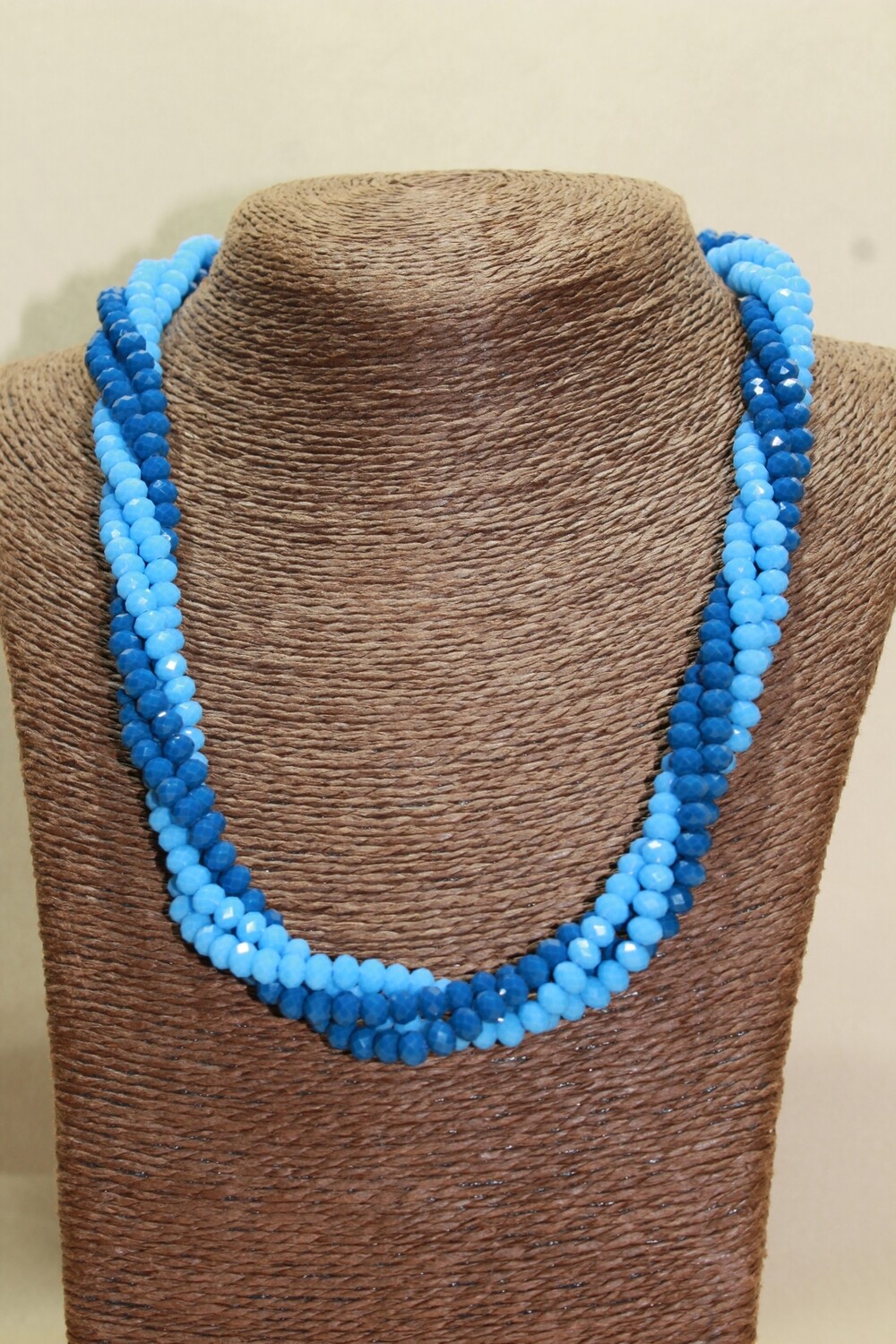 Blue Beads Twisted Necklace