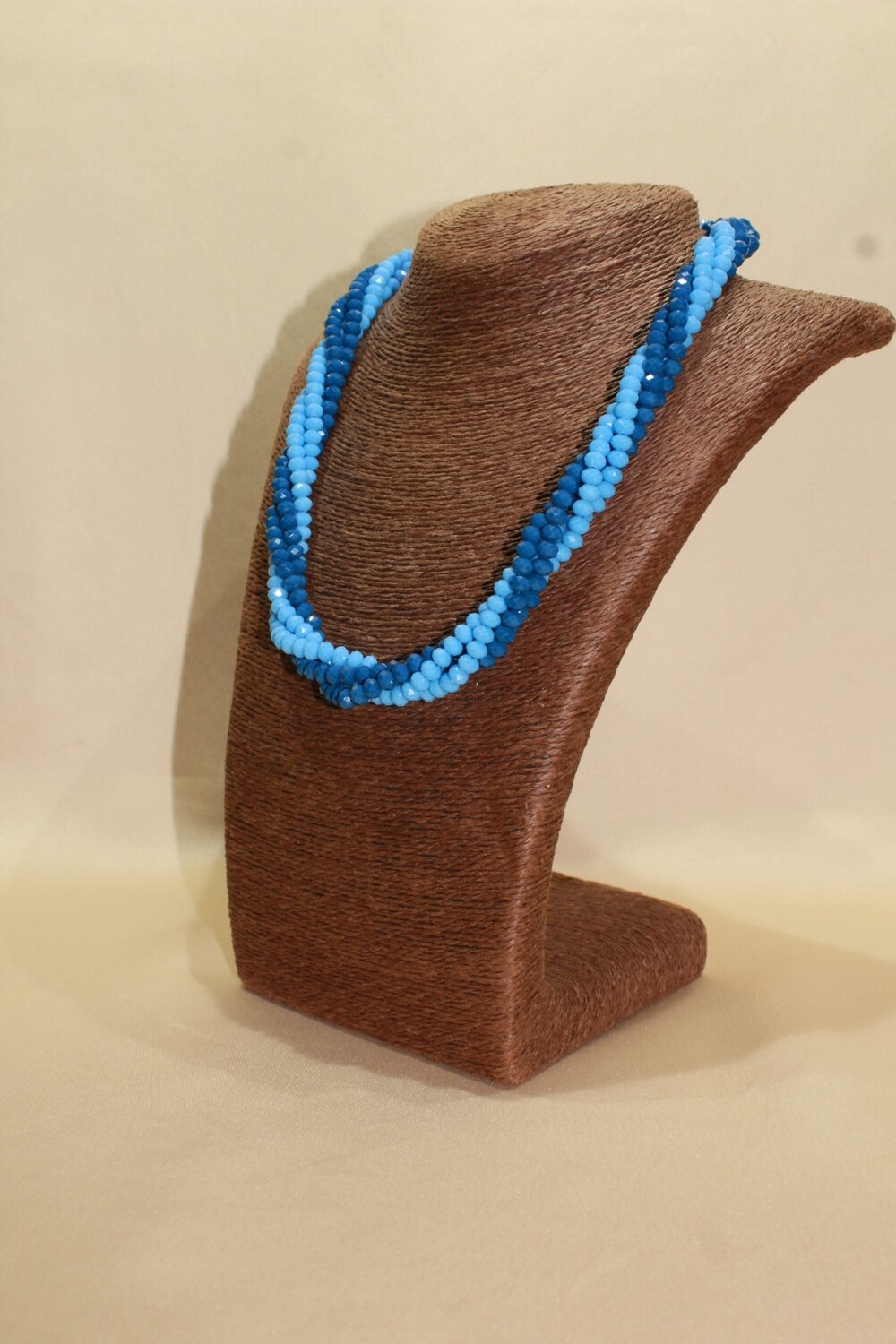 Blue Beads Twisted Necklace