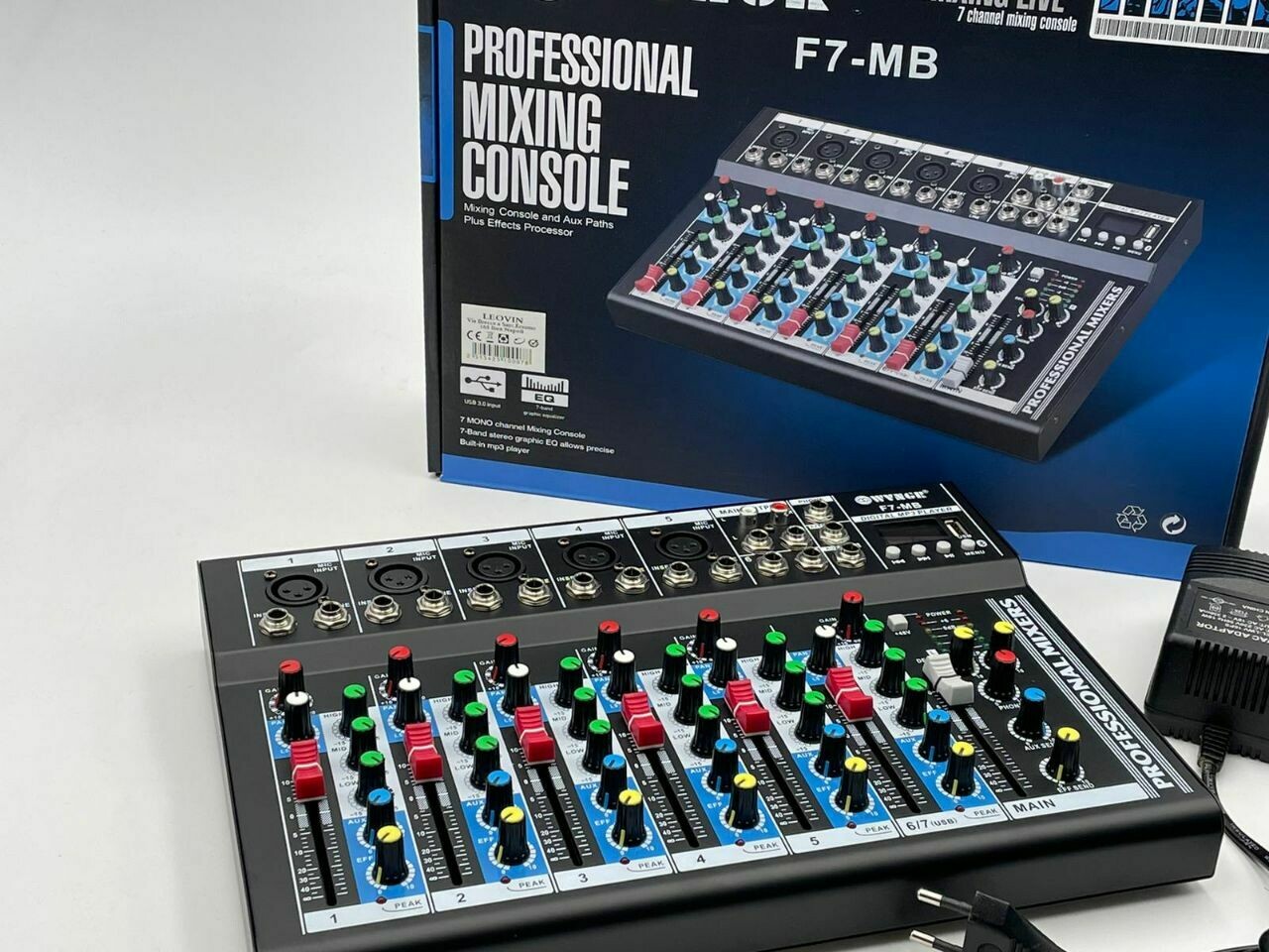 MIXER CON BLUETOOTH 7 CANALI PROFESSIONALE CON ECHO DELAY DJ