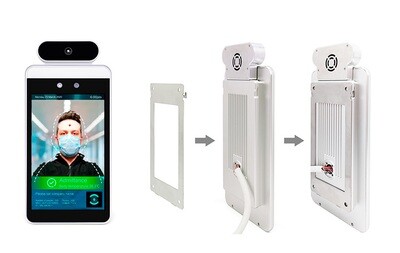 Control de acceso Goodview, reconocimiento facial y temperatura instalación en pared