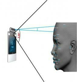 Terminal de reconocimiento facial y medición de temperatura en muñeca. Terminal de pared.