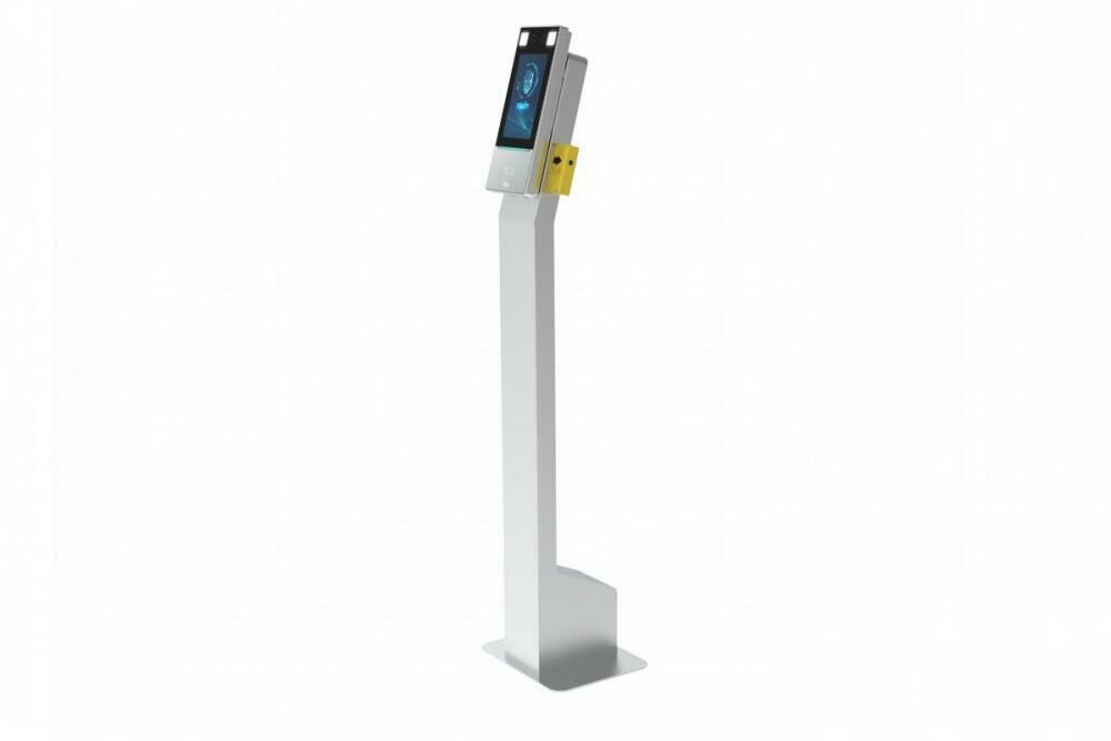 Terminal de reconocimiento facial y medición de temperatura en muñeca. Terminal de Pedestal.