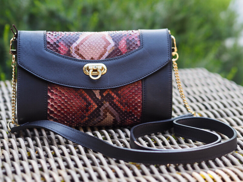 Sac « Sophie » python noir