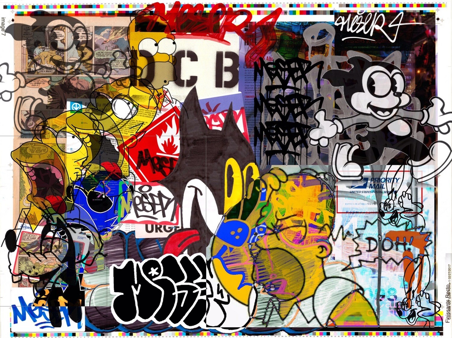 HOMER J SIMPSON PRINT BY MESER