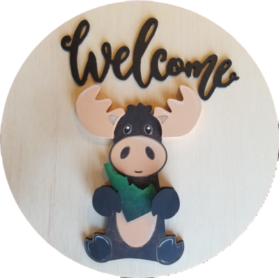 DIY Unpainted Moose Cutout with Drop ins and 14