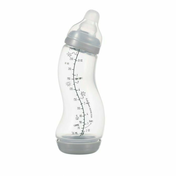 Difrax S-fles Natural 250 ml - Zilver Grijs