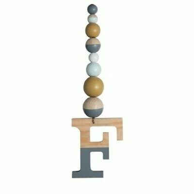 Letterhanger Grijs Okergeel Mint