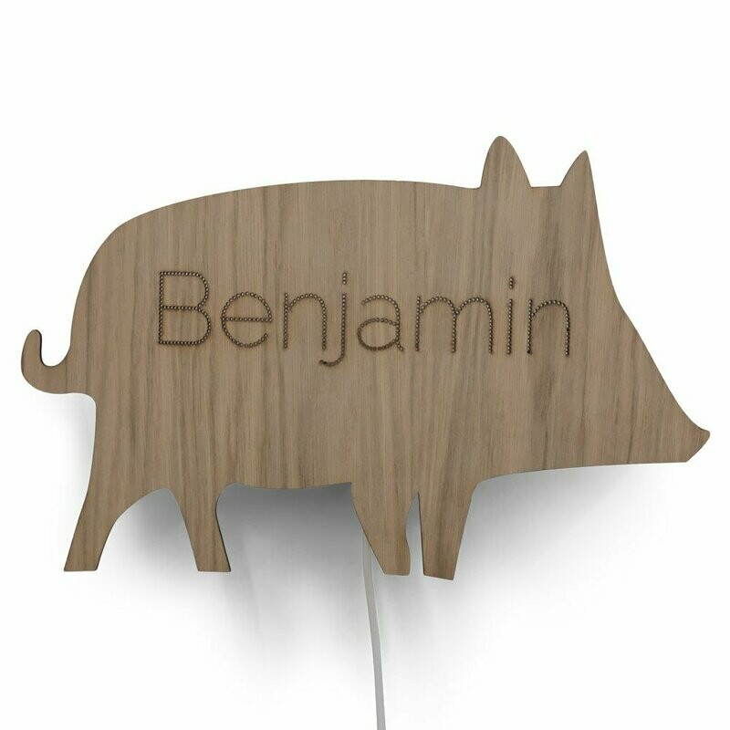 Wandlamp Beestenbos - Everzwijn met naam