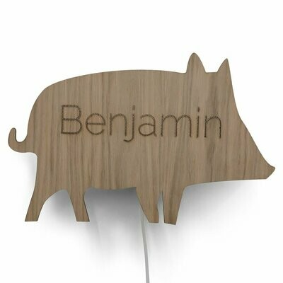 Wandlamp Beestenbos - Everzwijn met naam