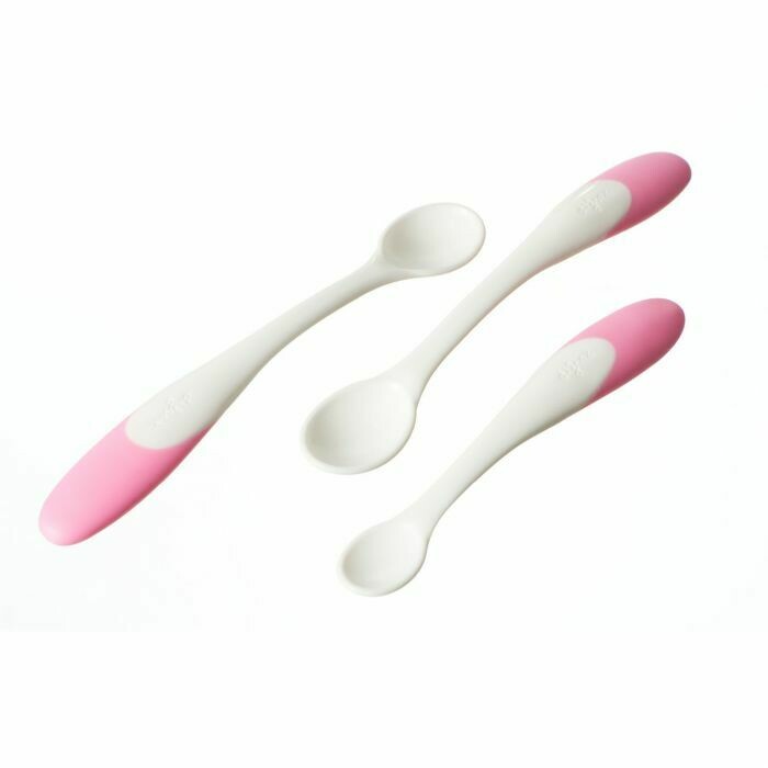 Difrax Lepels voor babyvoeding 3 st. - roze