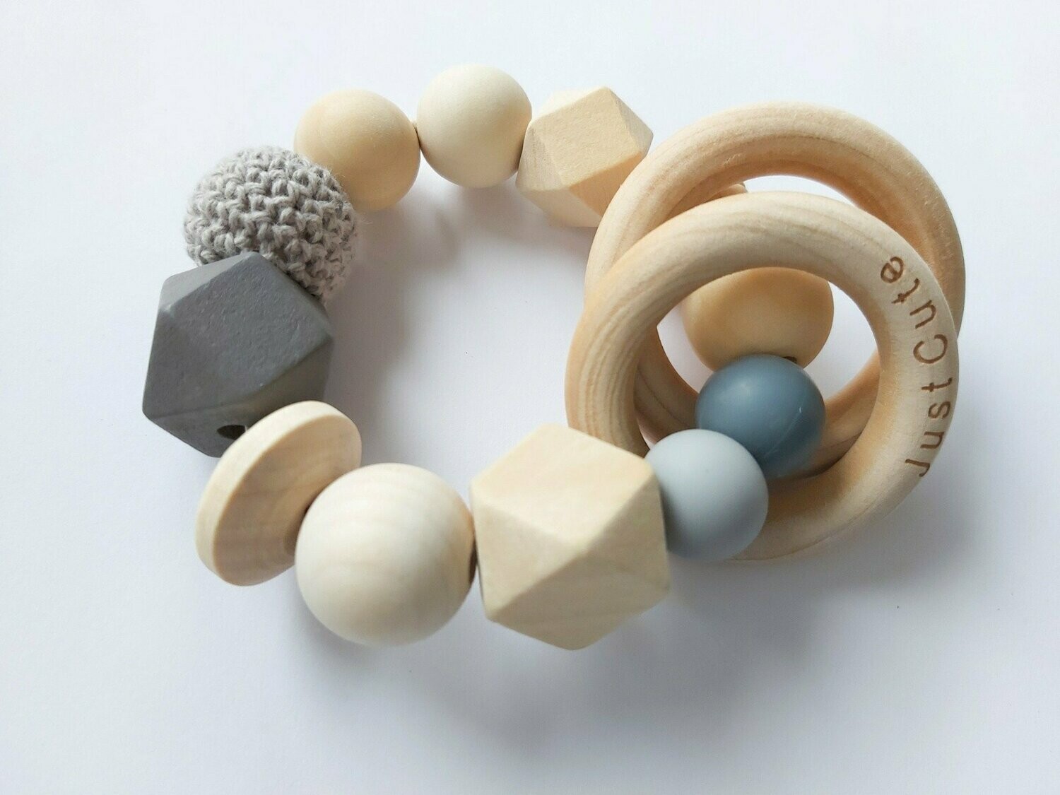 Just Cute Bijtring Puck - grijs