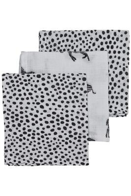 Meyco Hydrofiele Monddoekjes 3-pack Zebra Animal/Cheetah - Black - 30x30 cm
