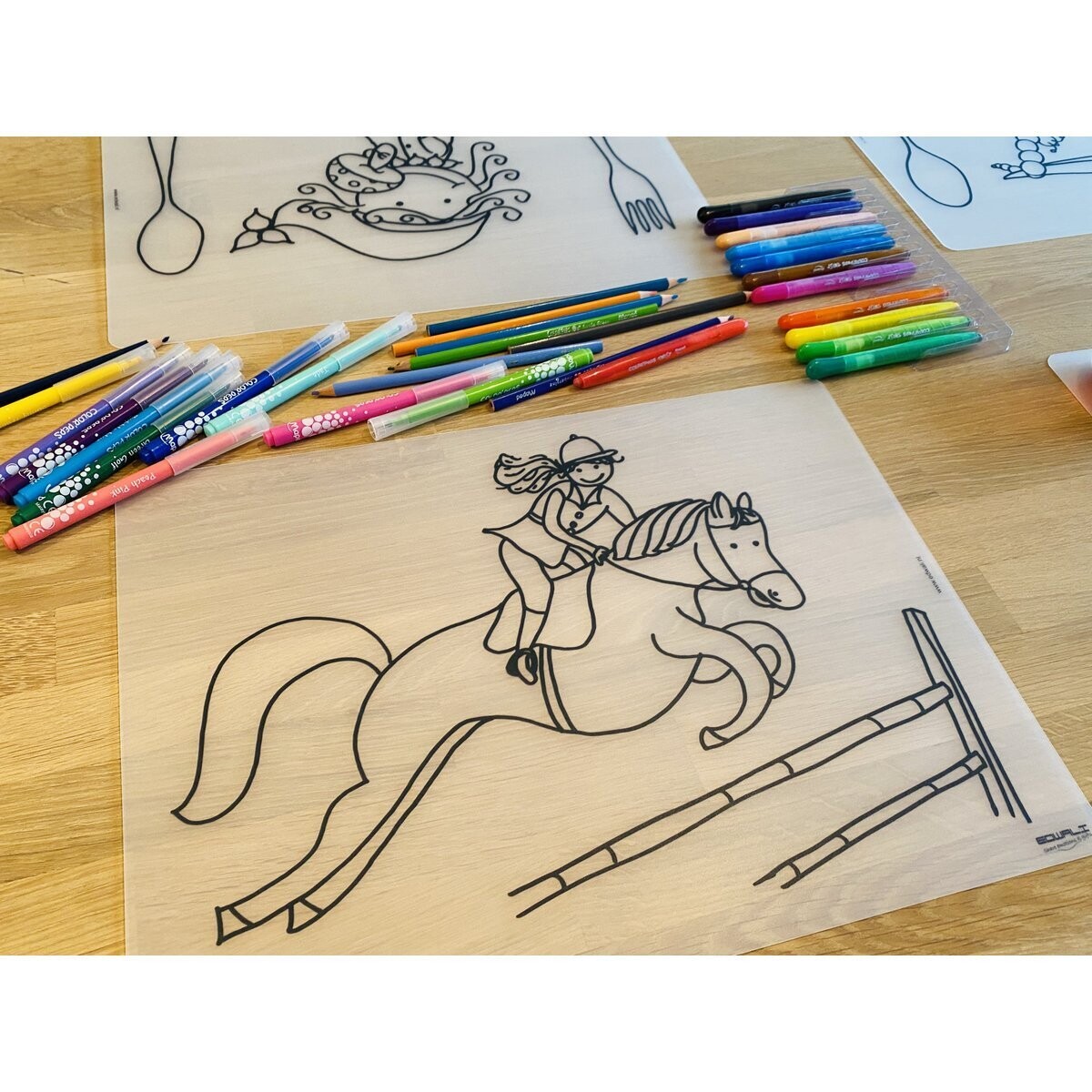 Edwali Herkleurbare placemat - Hop Paardje Hop + gratis waskrijtjes