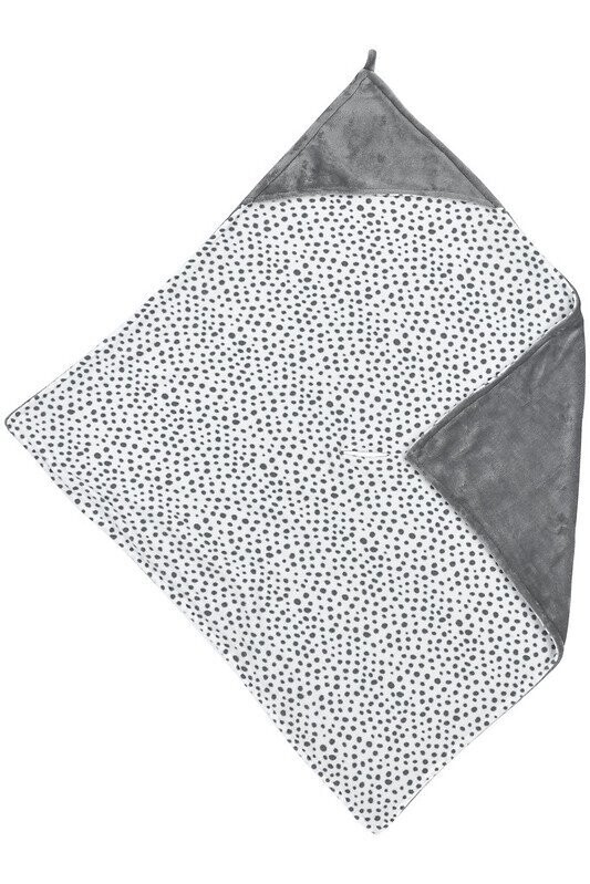Meyco Fleece Badcape - Cheetah - Grijs 80x80 cm