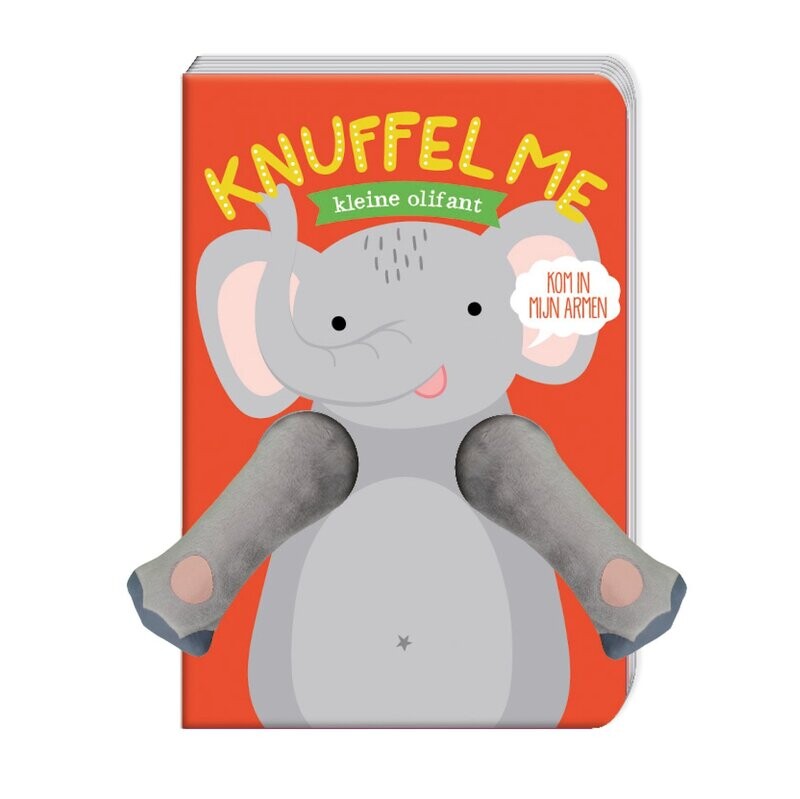 Vingerpopboekje - Knuffel me kleine olifant