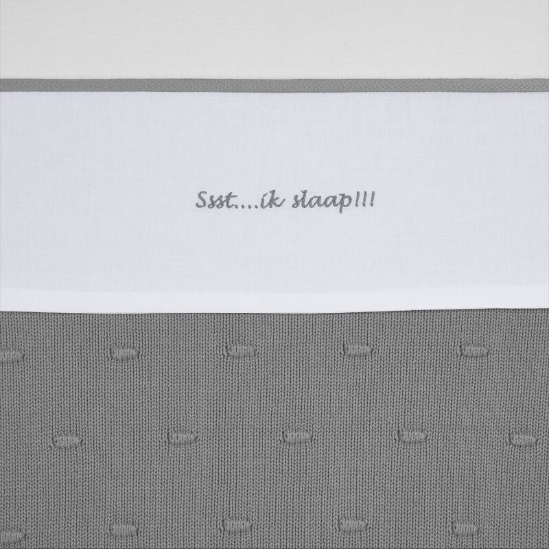 Ledikantlaken Ssst… Ik slaap! - Grey - 100x150 cm