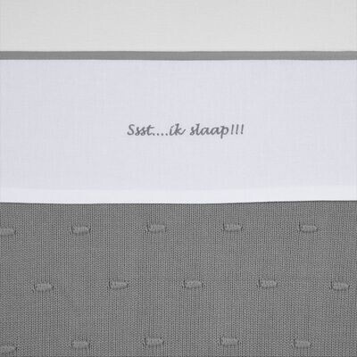 Ledikantlaken Ssst… Ik slaap! - Grey - 100x150 cm