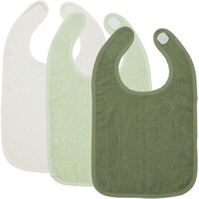 Meyco Badstof Slab met klittenband 3-pack - Offwhite/Soft Green/Forest Green