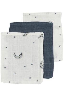 Meyco Hydrofiele Washandjes 3-pack Moon - Indigo - 20x17cm