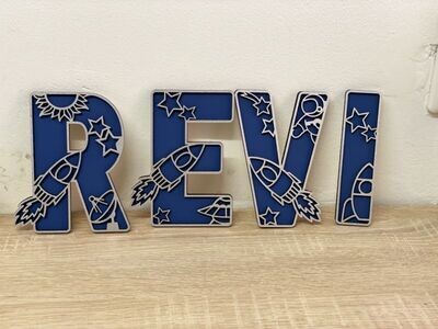 Decoratieletters - In de ruimte