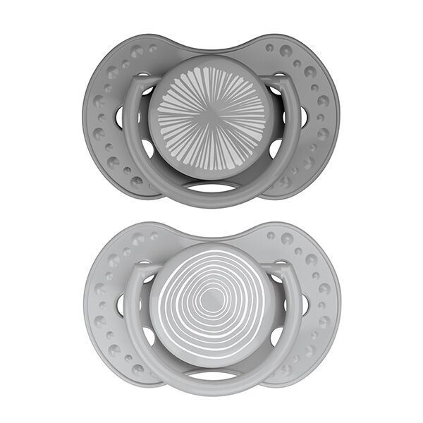 Difrax Fopspeen Dynamisch 0-3 mnd Harmony Grey, 2 stuks