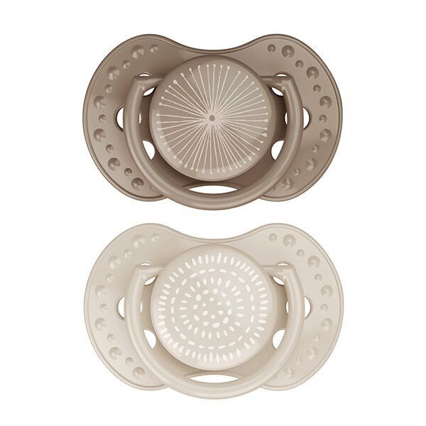 Difrax Fopspeen Dynamisch 6-18 mnd Harmony Creme, 2 stuks
