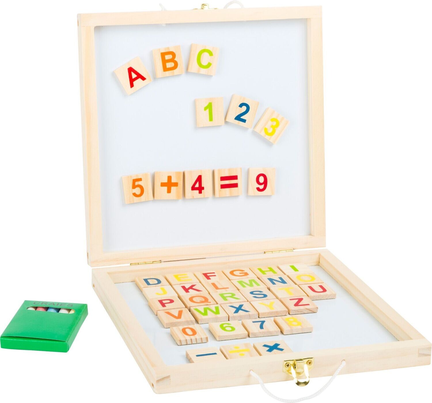 Krijtborddoos magnetische letters en cijfers - Hout