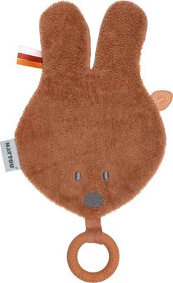 Nattou Knuffeldoekje met siliconen bijtring - Bonnie Konijn - Roest