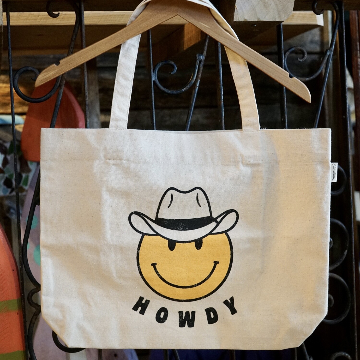 Oat Collective Howdy Smiley Tote 