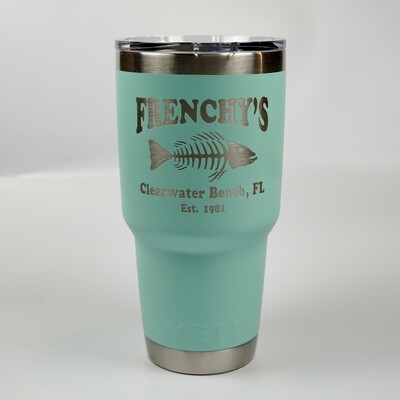 Yeti Engraved Frenchys Logo 30oz Tumbler