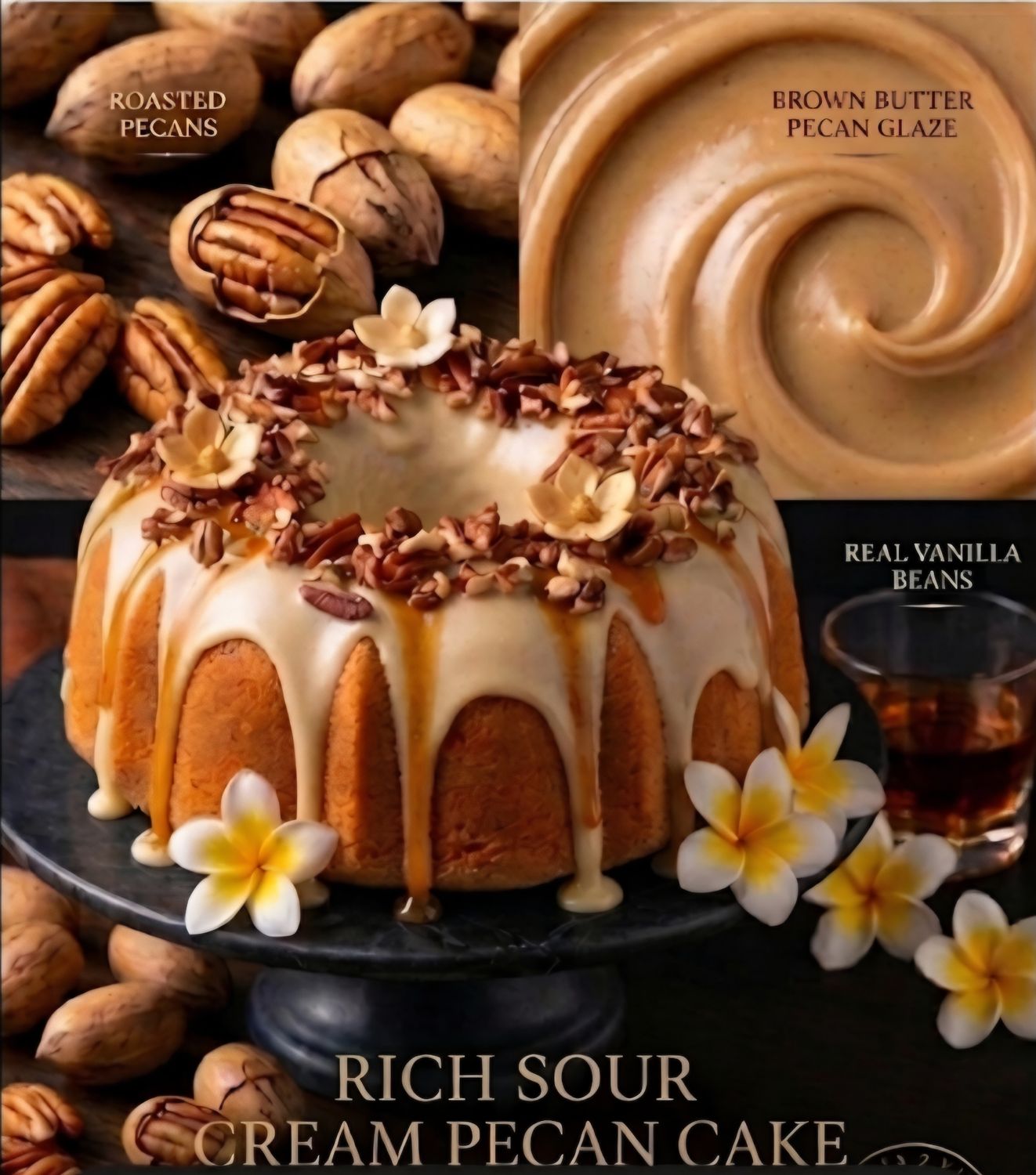 Sour Cream Pecan Pound Cake