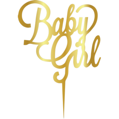 ტოპერი "baby girl" ოქროსფერი