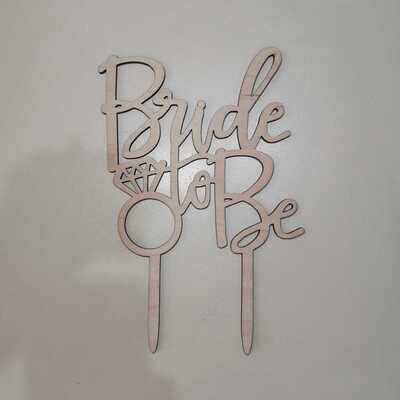ტოპერი "bride to be" ხის