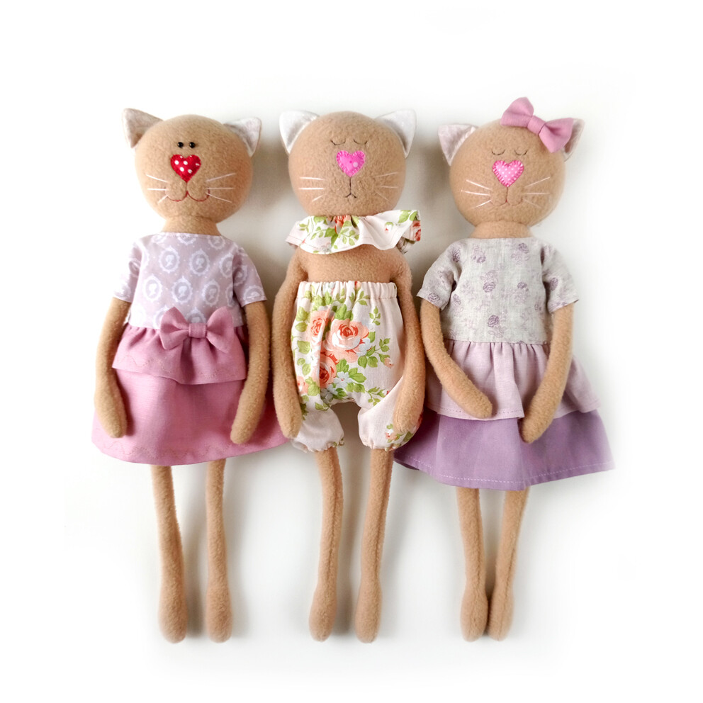 Set of 2 PDF: Cat Doll Pattern & Clothes Sewing Pattern and Tutorial -  Animal Rag Doll