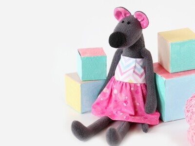 Mouse Doll in Dress Sewing Pattern PDF &amp; Tutorial