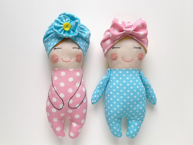 Tiny Rag Doll Sewing Pattern PDF &amp; Tutorial - Easy Cloth Doll 8 inch