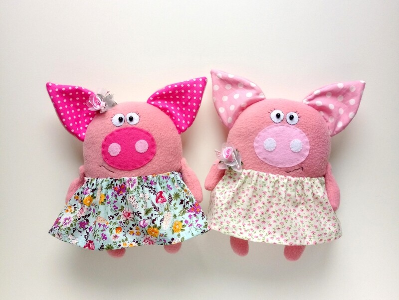 Plush Pig Stuffed Animal Sewing Pattern PDF &amp; Tutorial