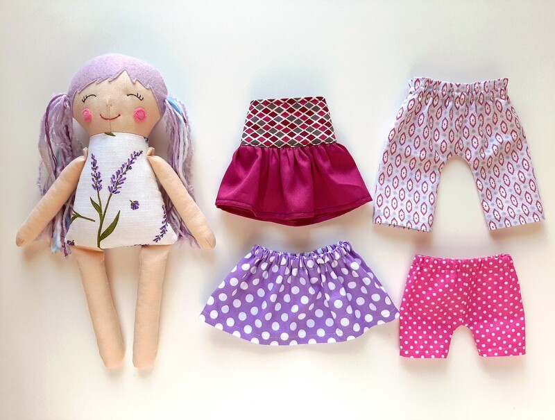 Rag Doll Sewing Pattern PDF &amp; Tutorial with Clothing - Easy Cloth Doll 12 inch tall
