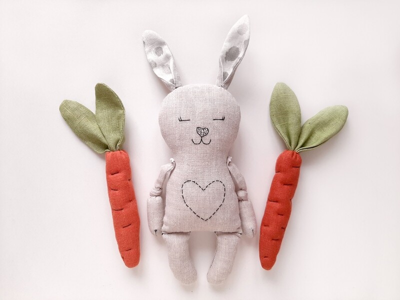 Bunny Rabbit Doll Sewing Pattern PDF &amp; Tutorial PDF