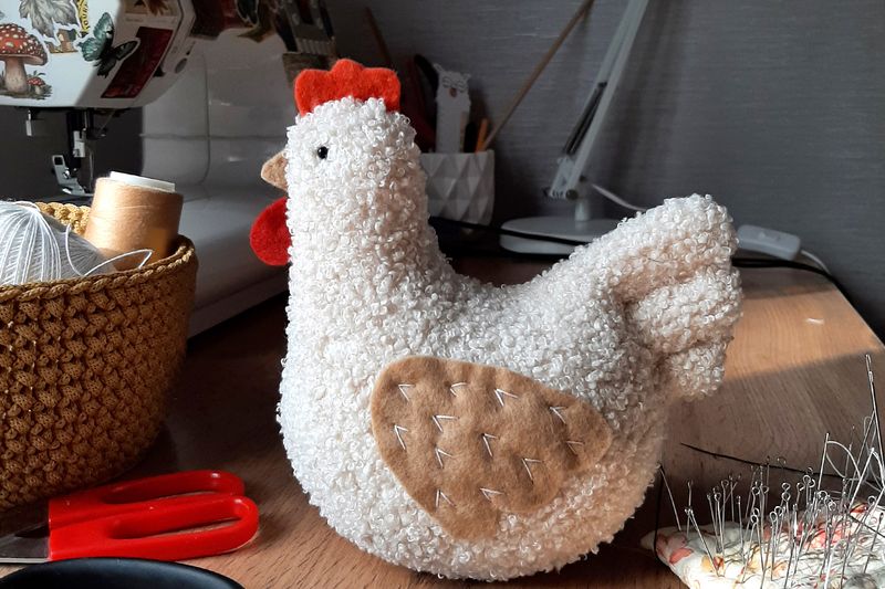Chicken Sewing Pattern PDF stuffed animal toy for Easter basket Hen