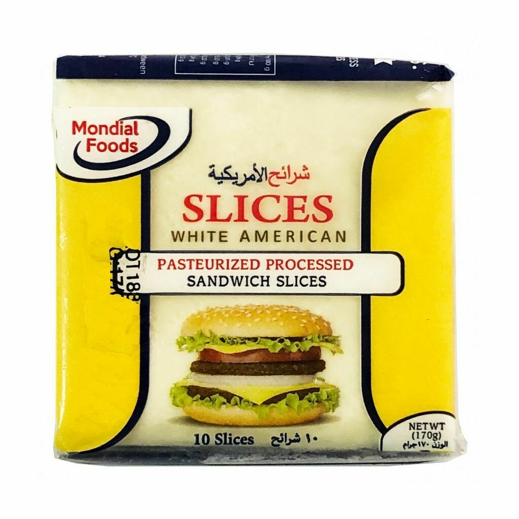 White American Cheese Pasteurized Processed Sandwich Slices Mondial Foods