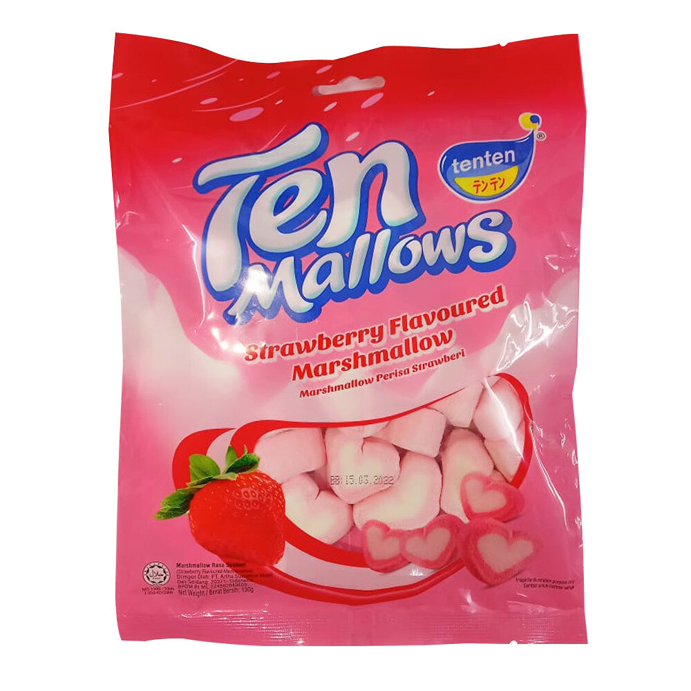 Ten Marshmallow Strawberry Flavoured