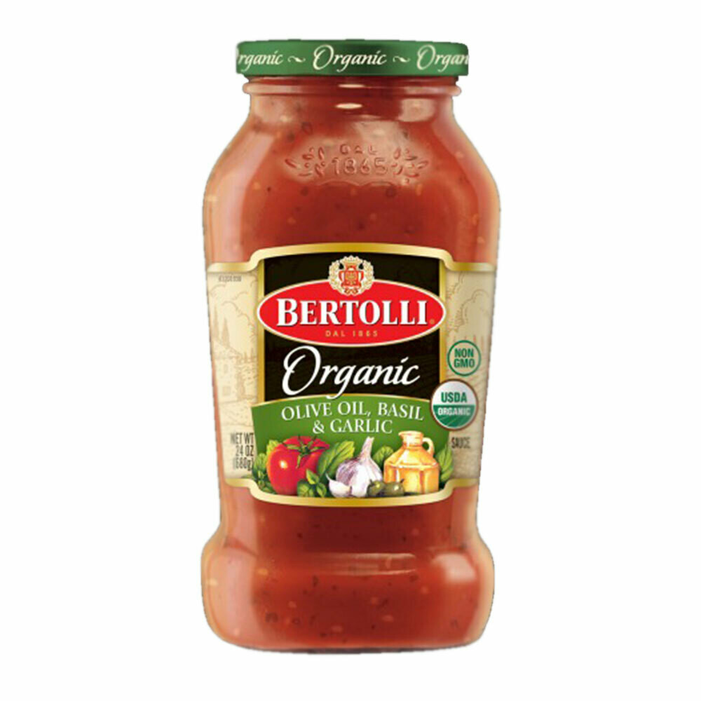 Bertollia Organic Olive Oil, Basil & Garlic Sauce