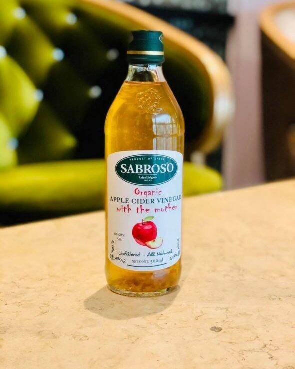Sabroso Organic Apple Cider Vinegar 500ml glass bottle