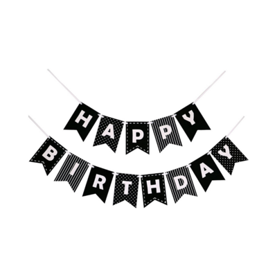 Happy Birthday Banner (Black)