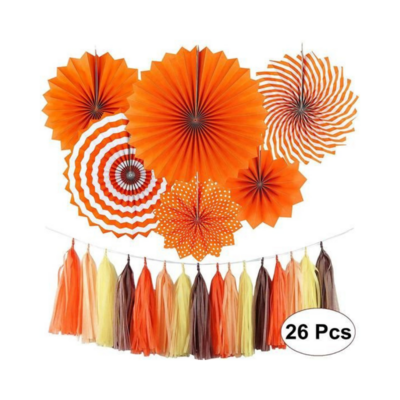 Birthday party hanging ceilings tissue paper decorative paper fan 6 pieces