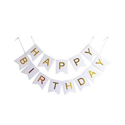 Happy Birthday Banner (White)