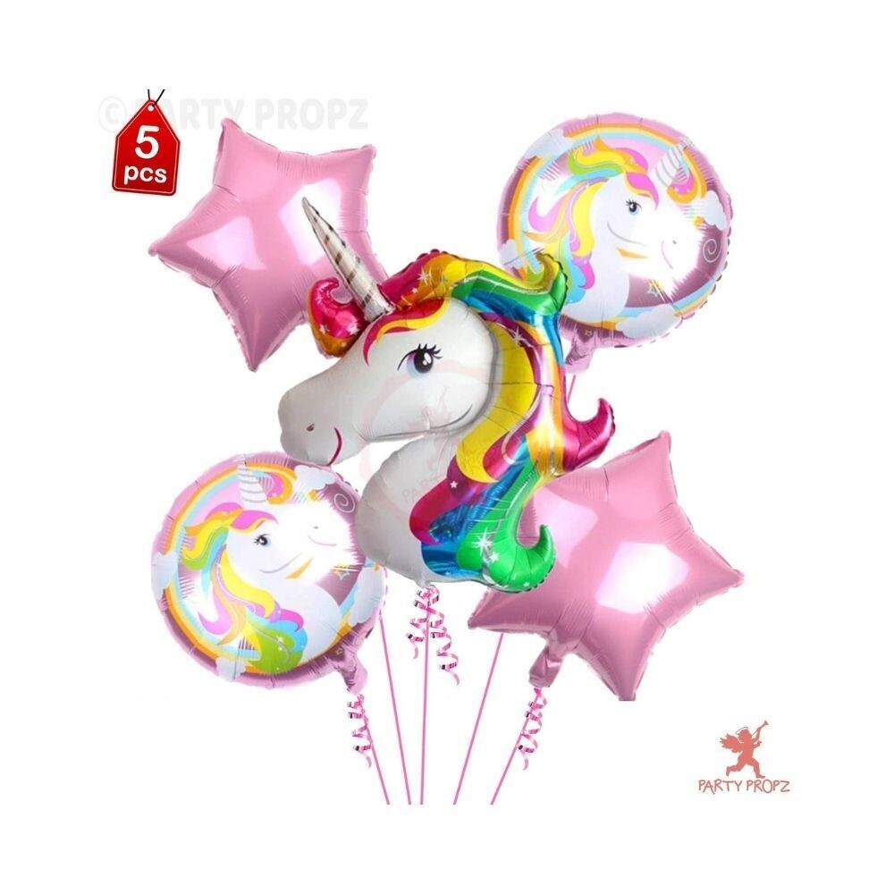 Unicorn Aluminum Foil Balloons (5pc)