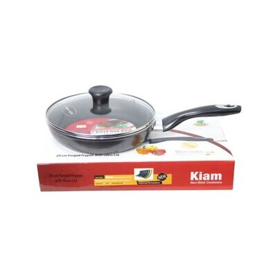 Kiam Non Stick Fry Pan With Glass Lid 28 Cm
